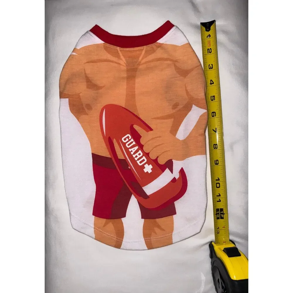 Top Paw Size Medium Lifeguard Costume Dog Shirt - Red Guard Buoy